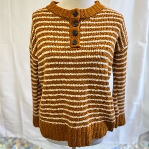 American Eagle Sweater Womens Small Brown White Stripe Jegging Fit